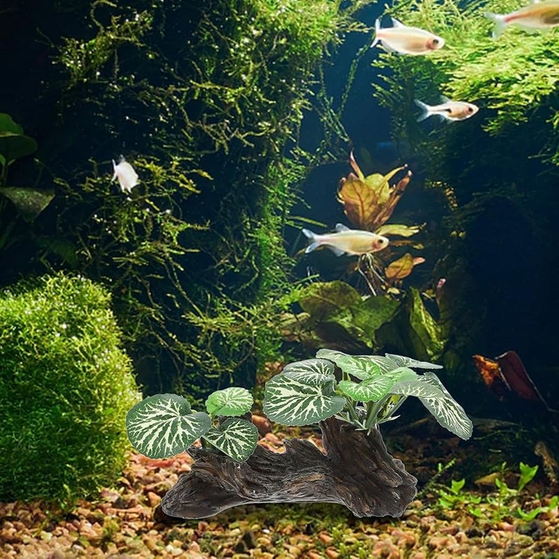 نبات اصطناعي أخضر لتزيين حوض الزواحف وأحواض الأسماك، موطن تسلق مقاوم للماء للسحالي والسلاحف - Image 4